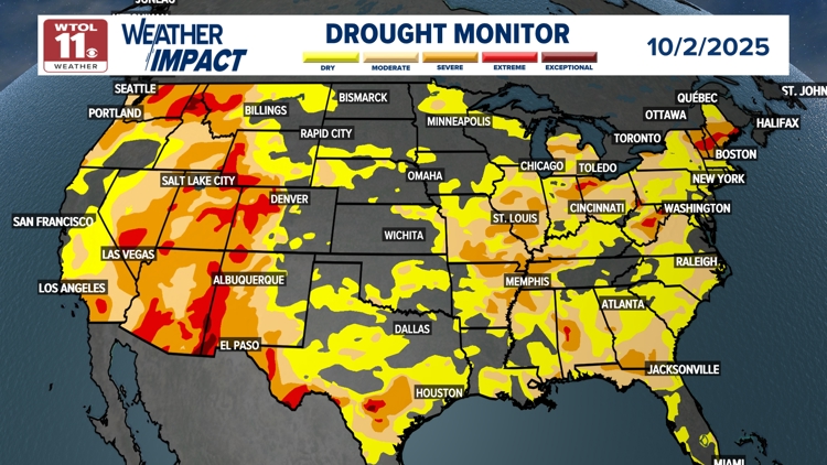 Dry conditions spread nationwide: Latest drought monitor update