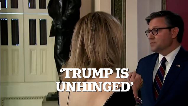 Mike Johnson struggles to defend Trump in heated exchange