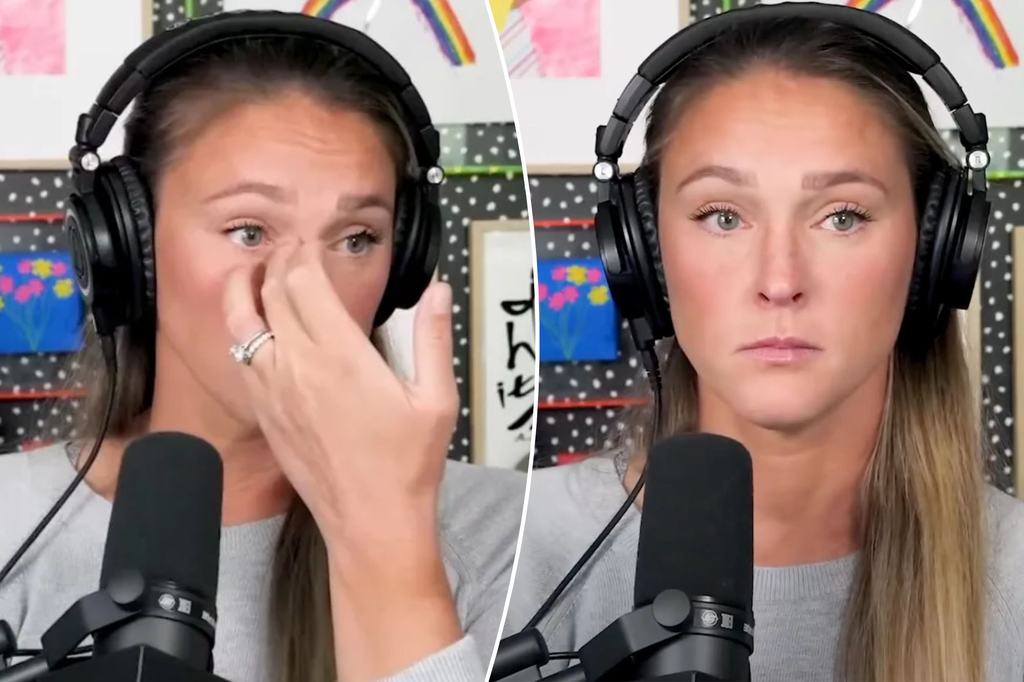 Kylie Kelce breaks down in tears recalling miscarriage ‘Everything