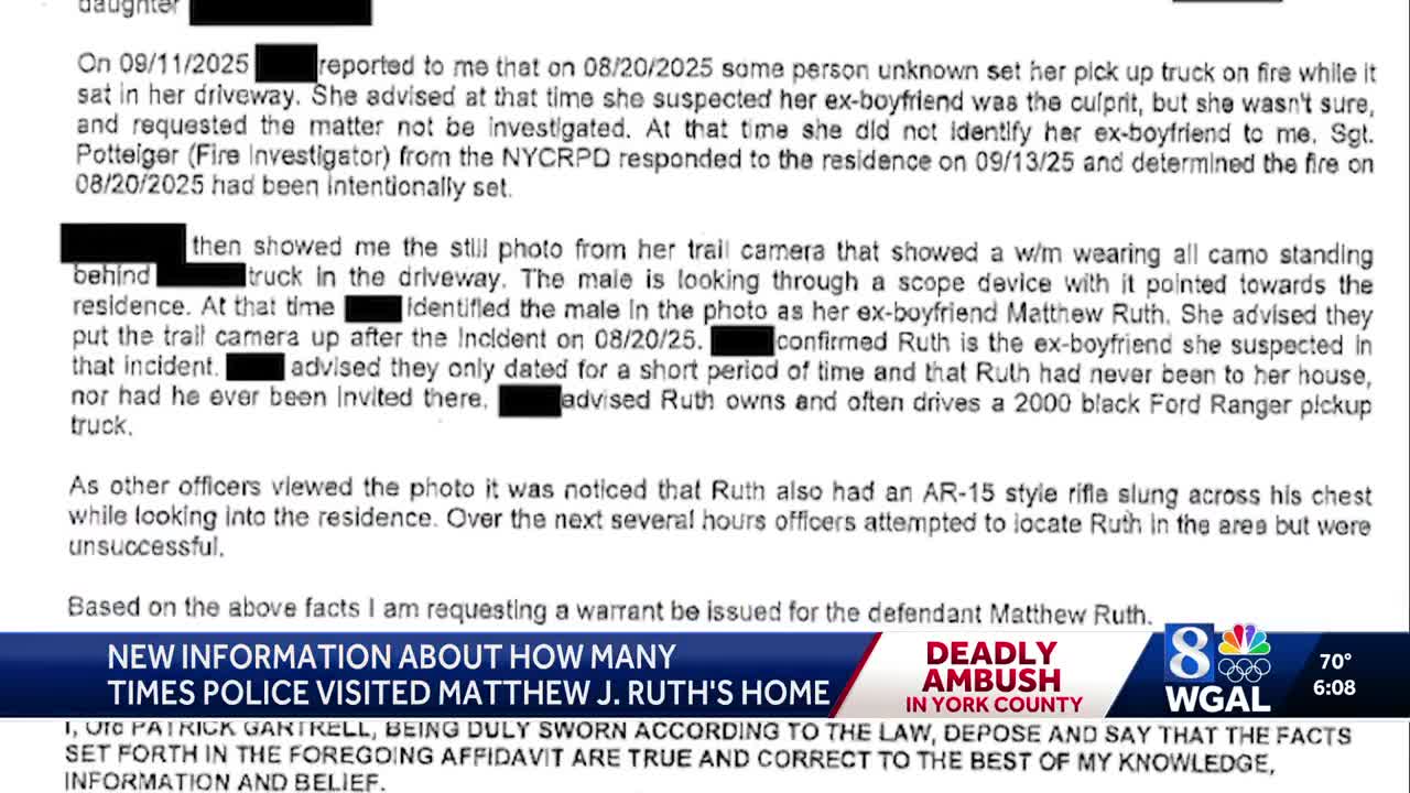 New information released on police visits to Matthew J. Ruth's home in ...
