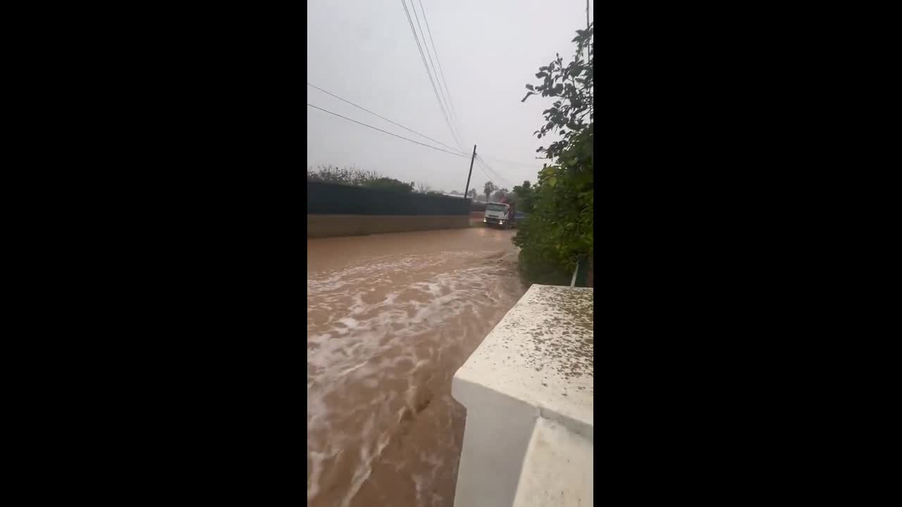 Record rainfall triggers red alert flooding in Ibiza in Ibiza, Spain