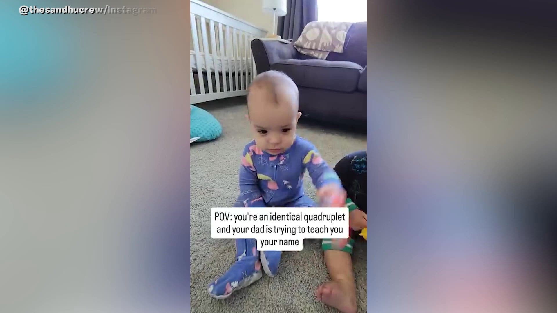 Dad’s Method For Teaching Identical Quadruplet Girls Their Names Goes Viral