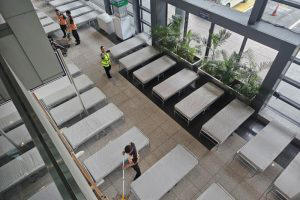 Photos of temporary sleeping quarters in NAIA go viral for resembling