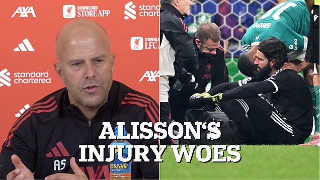 Slot reveals goalkeeper Alisson set for another spell on the sideline