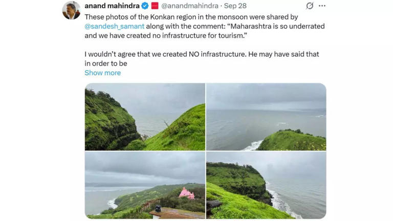 Anand Mahindra discovers a hidden gem in South India, calls it. "All underrated and all waiting for our appreciation"