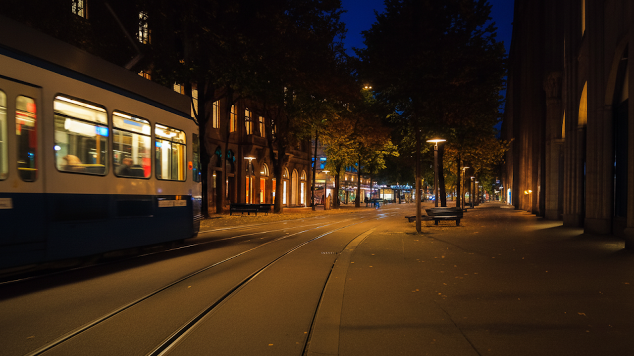 Zurich Evening Walking Tour – Streets and Lake Views Switzerland 4K