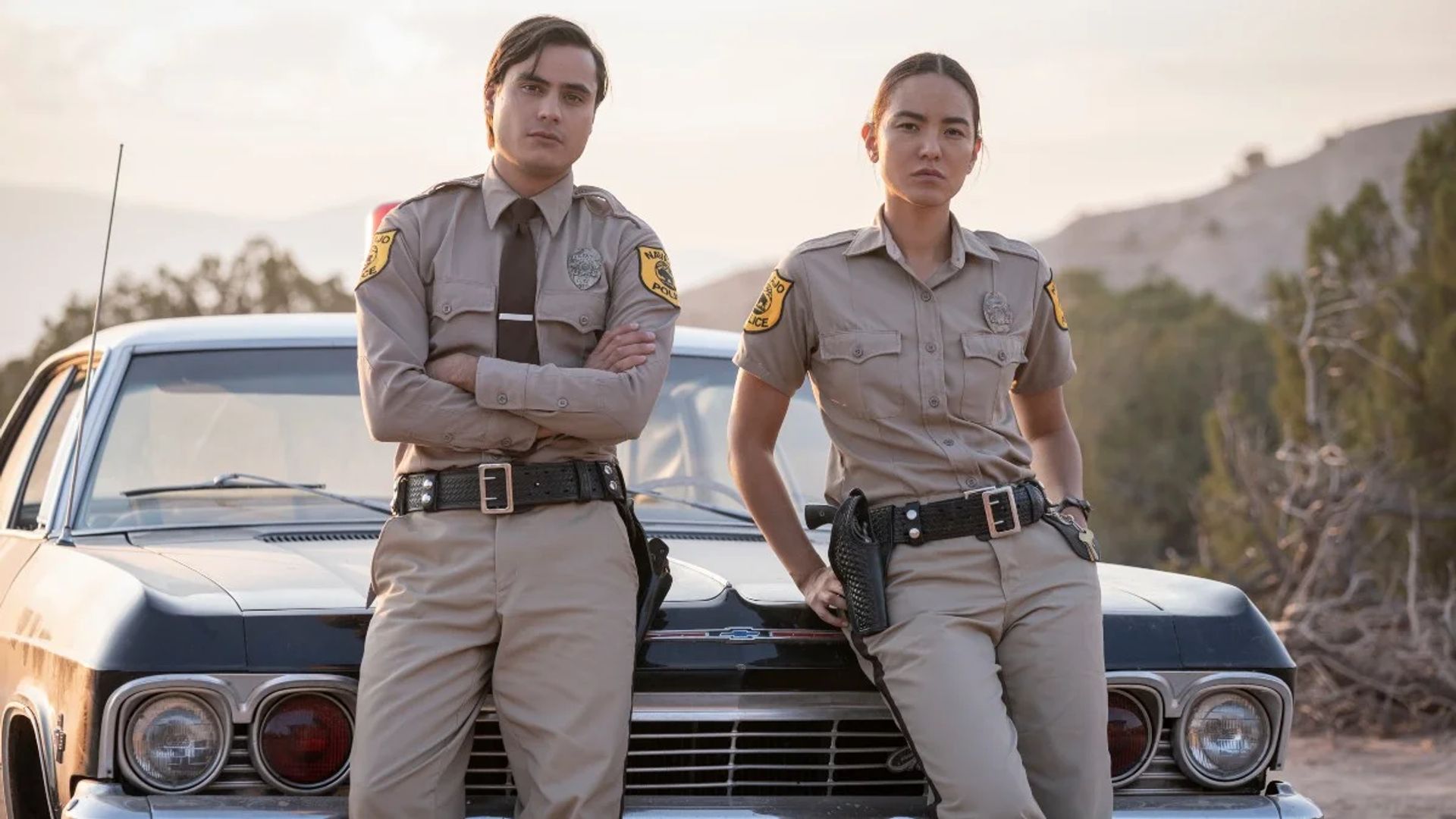 Kiowa Gordon and Jessica Matten in Dark Winds. 