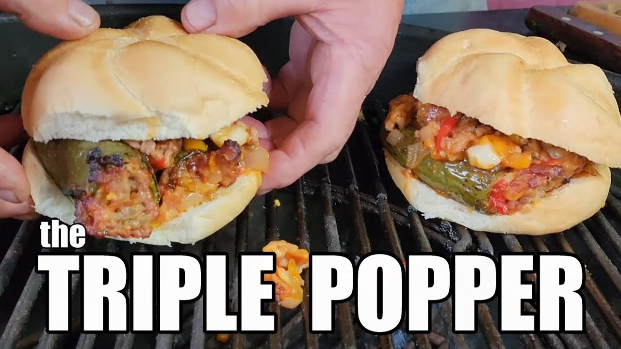 Grilled triple popper burger you need to try