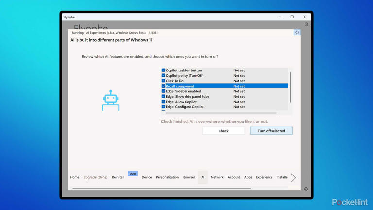 Flyoobe turn off AI.