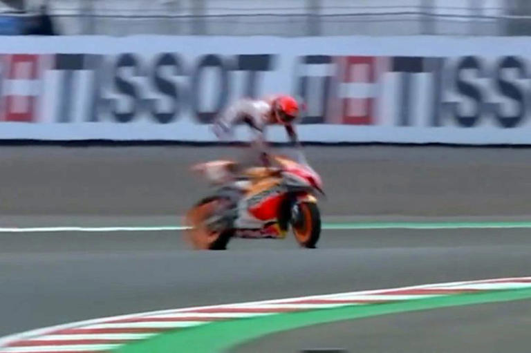 Sickening Marc Marquez crash saw him suffer concussion after he went ...
