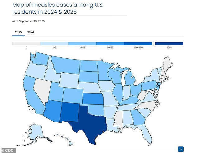 Measles outbreak spreads to new state as cases in US hit record high