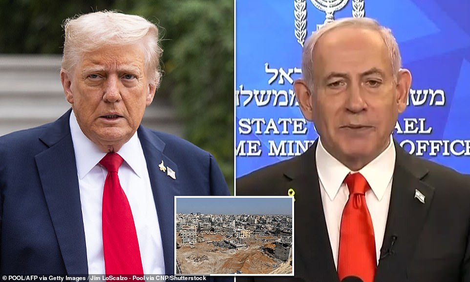 Report: Trump reveals phone call that pushed Netanyahu to adopt Gaza ...