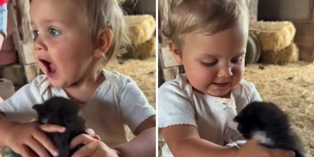 Lille pige holder killing for første gang: Hvad hun så siger, er hendes ...