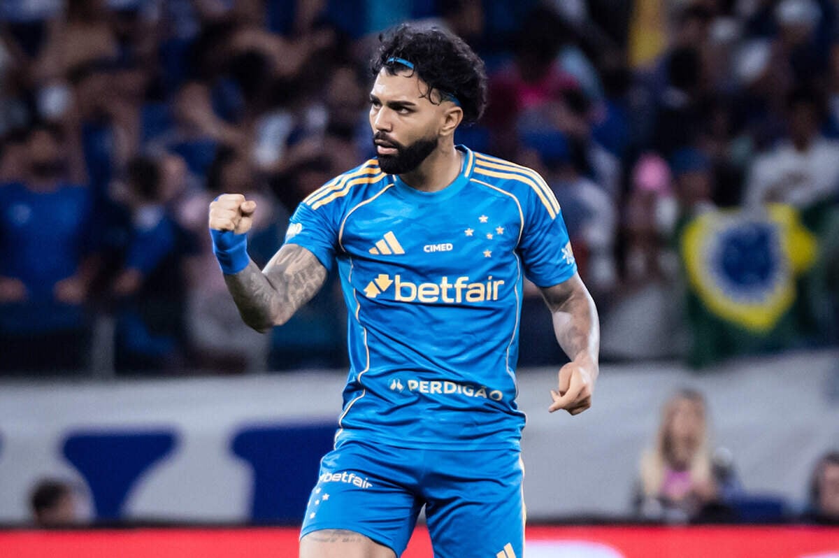 Gabigol celebra o seu gol no empate em 1 a 1 do Cruzeiro contra o Sport