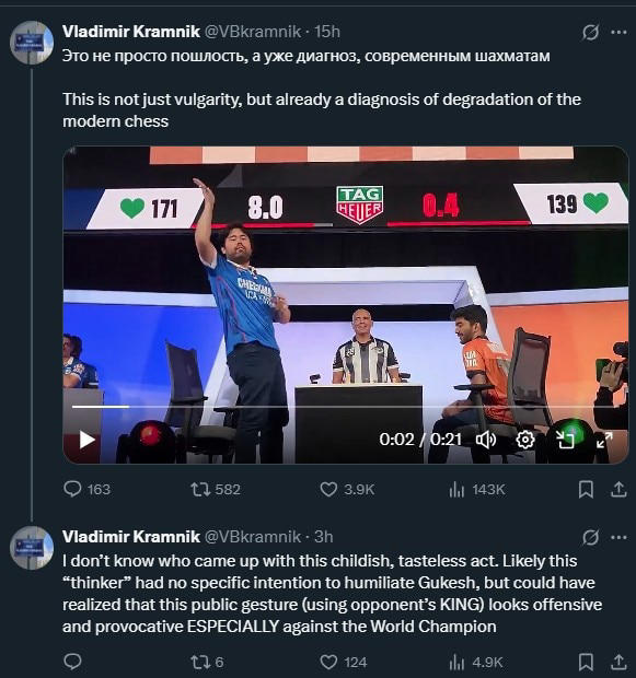 Hikaru Nakamura throws away D Gukesh's king Was it drama or disrespect?