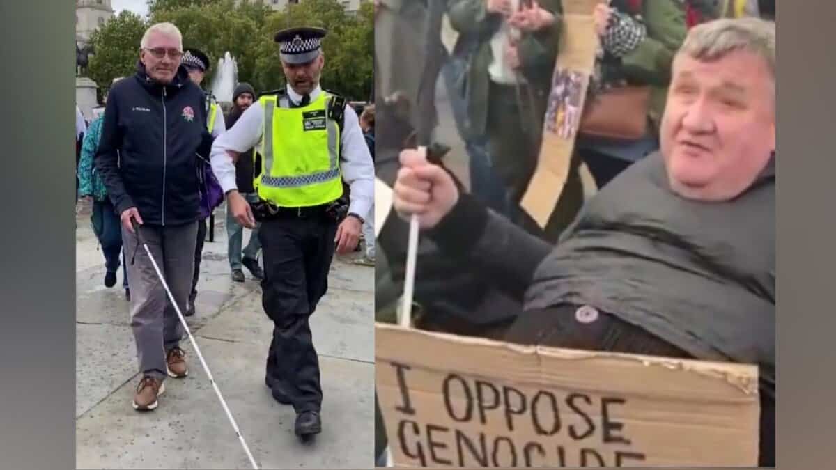 Two blind men among hundreds arrested at Palestine Action protest in London