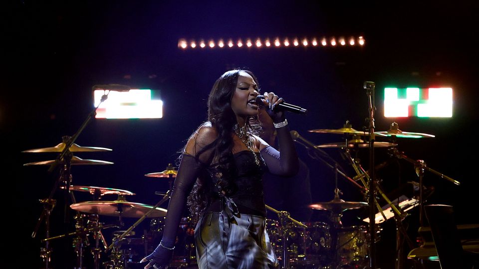 Tems performs during halftime at the 2023 NBA All Star Game on February 19, 2023 in Salt Lake City, Utah. - Tim Nwachukwu/Getty Images