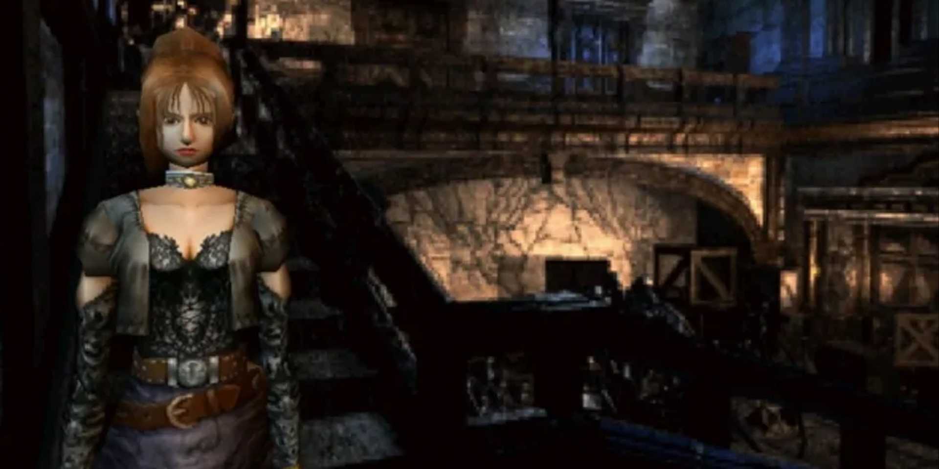 Koudelka Game screenshot showing the protagonist in a monastery