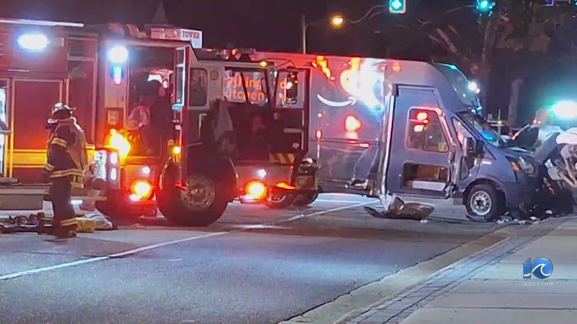 2 dead, 1 hurt in collision involving Amazon truck