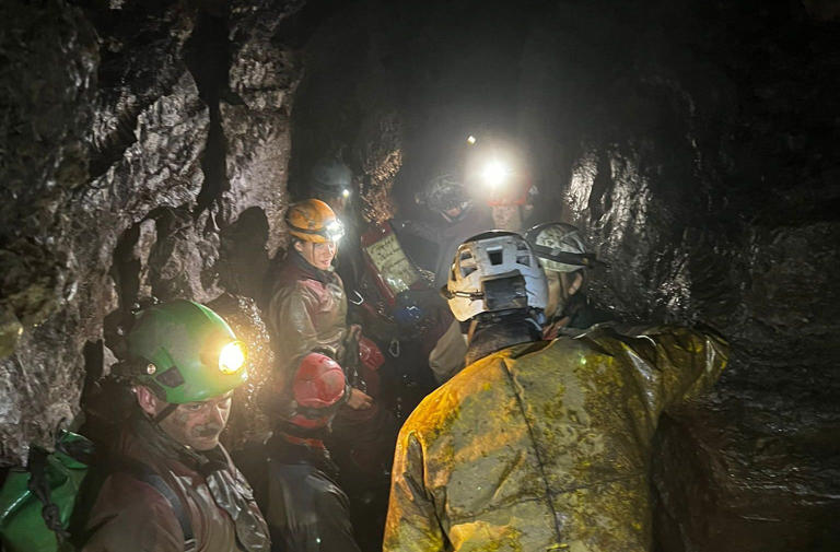 Storm-hit cave rescue saves three trapped in Yorkshire