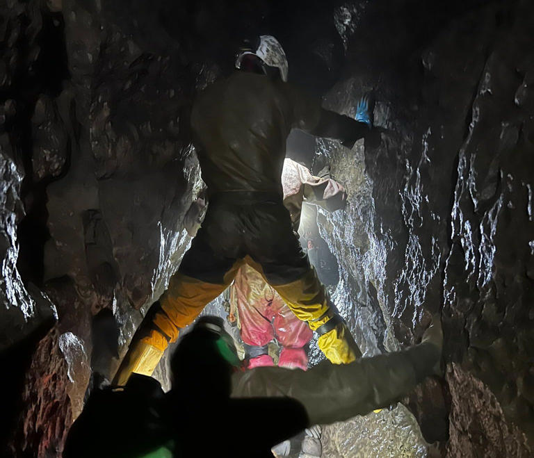 Storm-hit cave rescue saves three trapped in Yorkshire