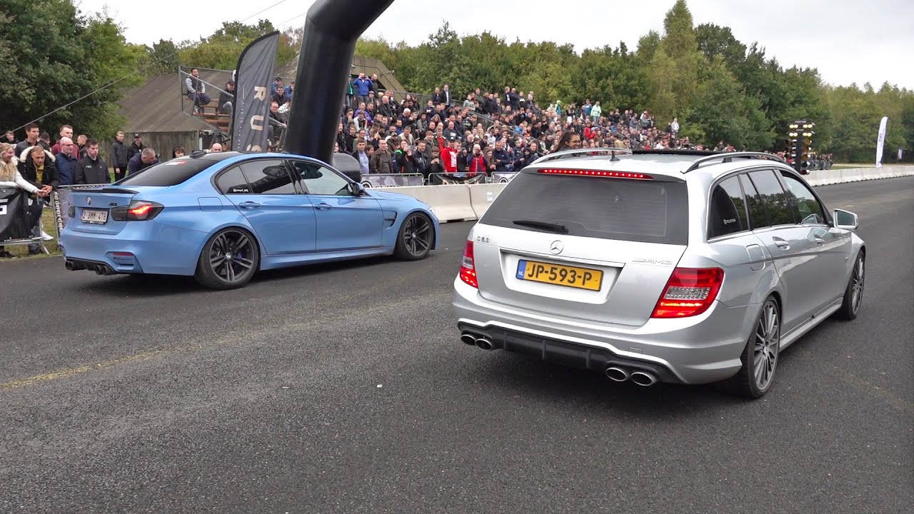 C63 AMG Estate versus BMW M3 F80 | Dragrace