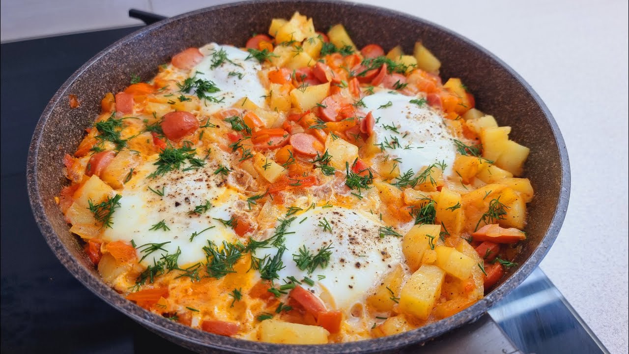 Das einfachste Rezept für das Abendessen, mit ein paar Würstchen ...