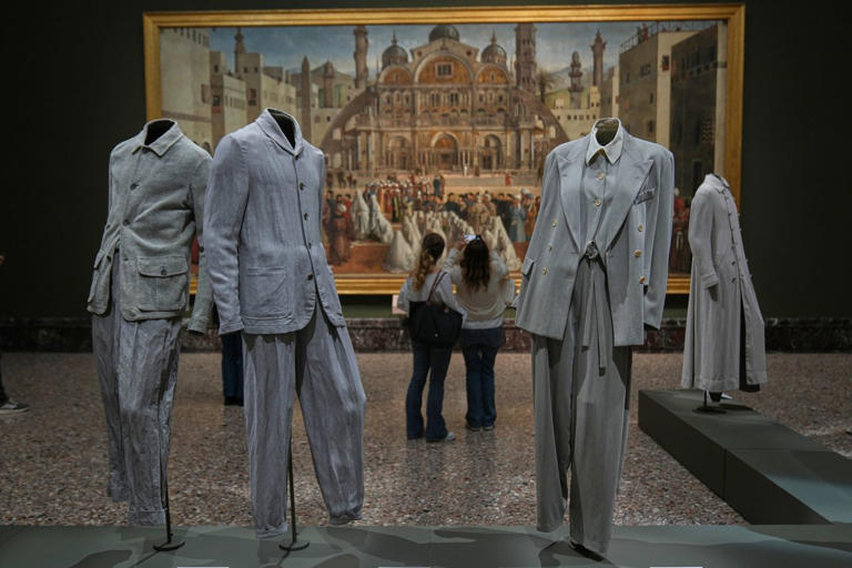 Giorgio Armani creations interplay with Italian masterpieces