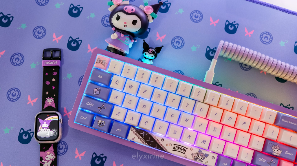 Kuromi-Themed Mechanical Keyboard – Cute & Custom!