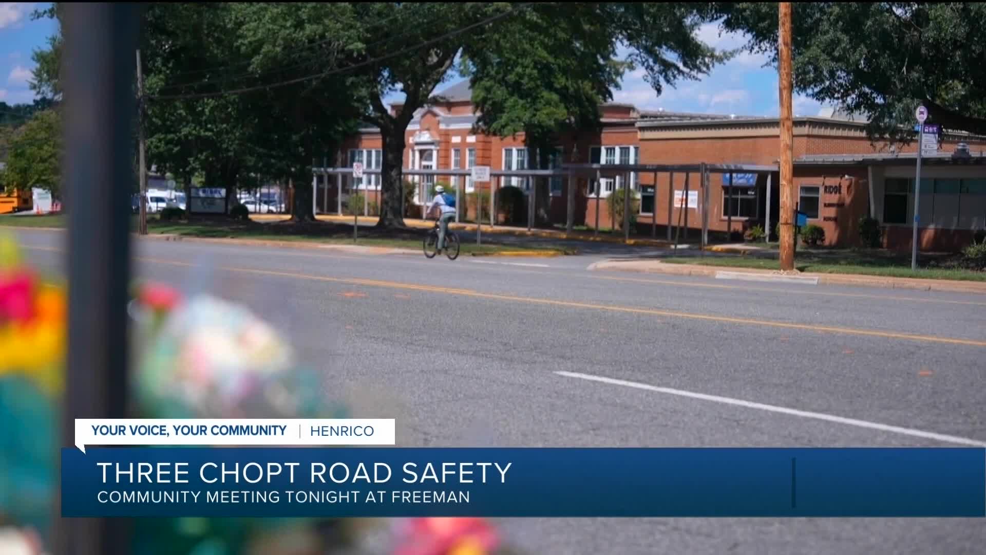 Meeting will address pedestrian safety on Three Chopt Road