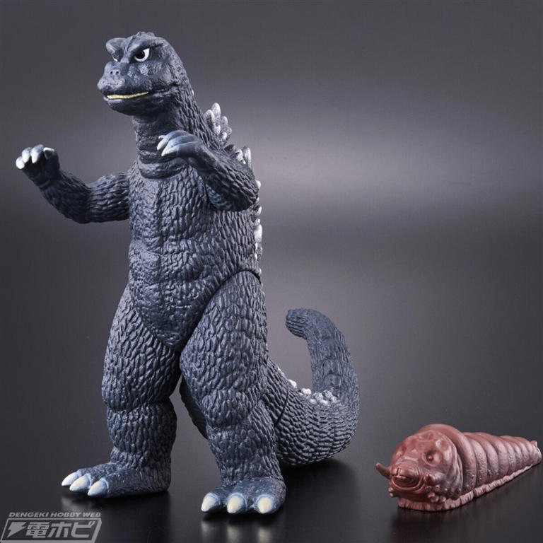 怪獣総進撃』のゴジラ（1968）とモスラ幼虫がセットでソフビ