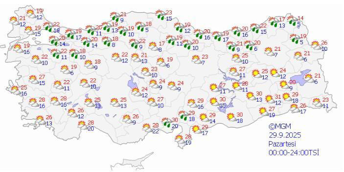 Sıcaklıklar düşüyor sağanak yağış geliyor! Meteoroloji uyardı: Ekim ayının ilk haftasına kadar sürecek | İşte sağanak beklenen iller