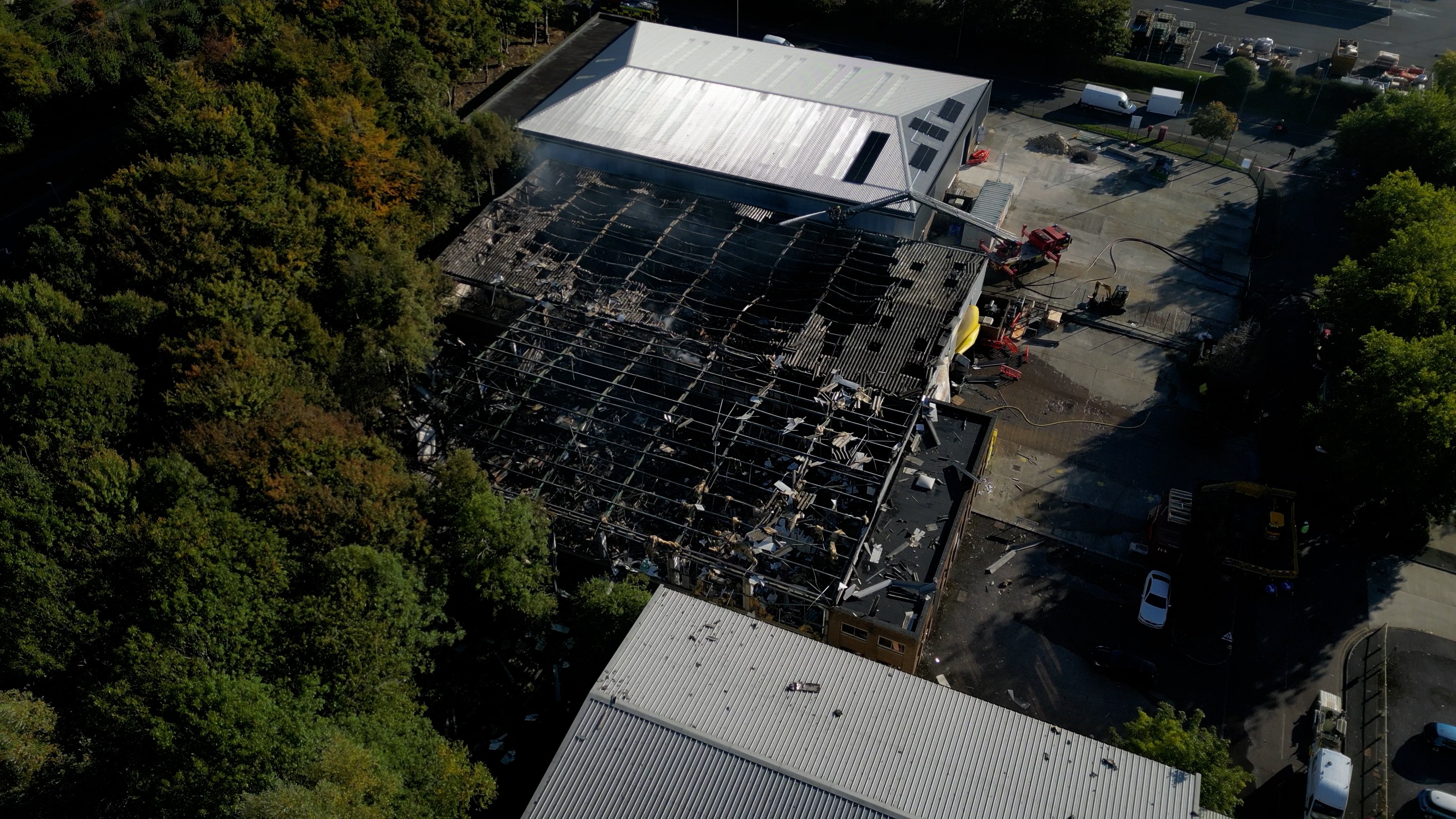 Footage shows aftermath of industrial building explosion