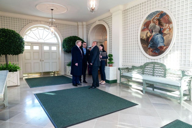 The Palm Room is seen in November 2019 as President Donald Trump talks with then-Bulgarian Prime Minister Boyko Borissov.