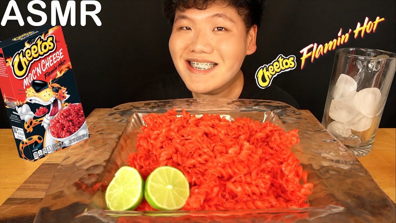 ASMR Hot Cheetos Mac & Cheese Mukbang 먹방 First Time Experience!