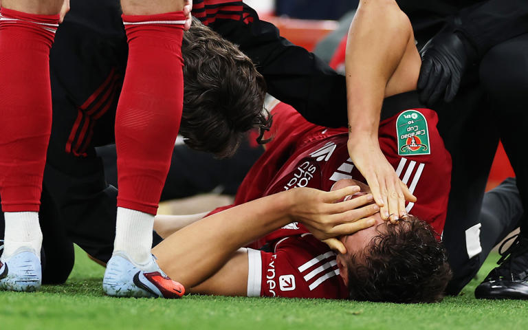 Bad luck: Giovanni Leoni tore his ACL on debut for Liverpool in the Carabao Cup (Getty Images)