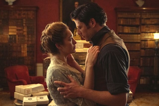 Danielle Galligan as Lady Olivia Hedges and James Norton as Sean Rafferty in 'House of Guinness'.