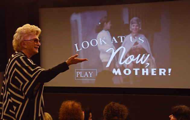 The author's mother at the screening of 
