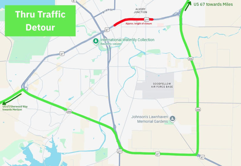 Portion of San Angelo Loop 306 to be closed