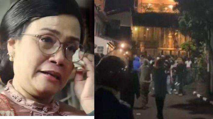 ALASAN - (kiri) Sri Mulyani menangis haru kala ratusan pegawai mengiringi kepergiannya dengan membawa mawar putih dan iringan lagu Bahasa Kalbu dari Titi Dj dan Dian HP, Selasa (9/9/2025) (kanan) Tangkap layar momen penjarahan rumah Sri Mulyani, yang saat itu masih menjabat sebagai Menteri Keuangan (Kolase Youtube/Instagram)