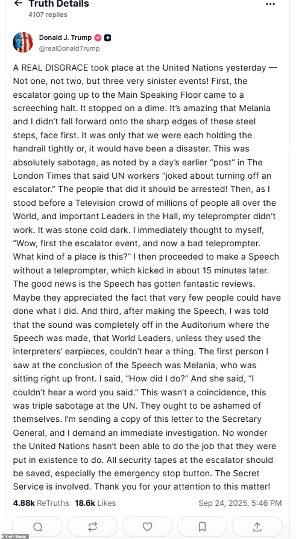 Jimmy Kimmel takes swipe at Trump's UN escalator 'sabotage'