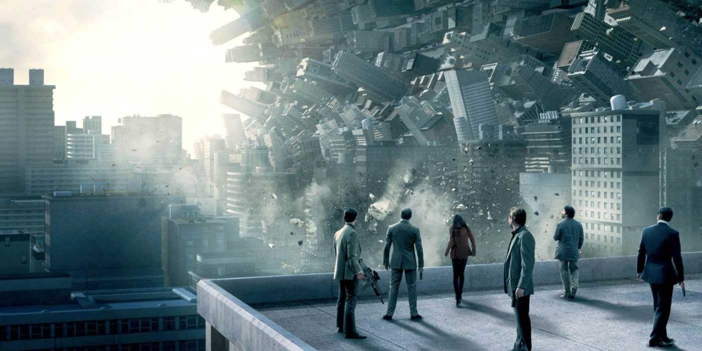 A mind-bending visual from Inception sees a city fold in on itself