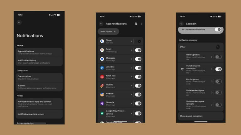 Disabling notifications for unwanted apps on a Pixel phone.