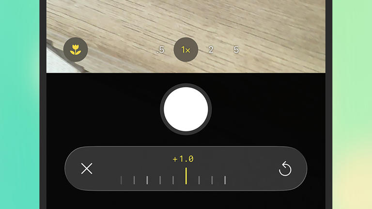 Exposure is one of the settings you can tweak in Photo mode. Screenshot: Apple