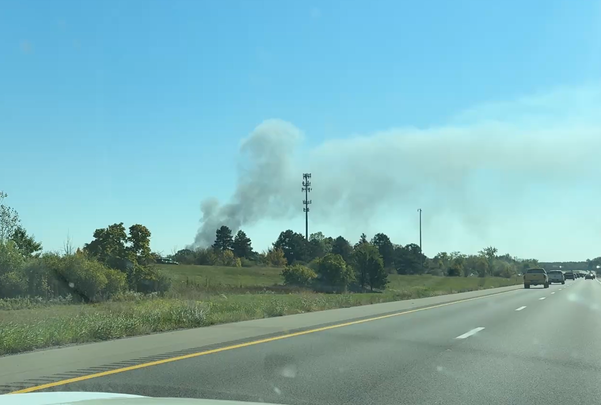 Smoke rises from The Church of Jesus Christ of Latter-day Saints in Grand Blanc, Michigan, on Sept. 28, 2025. Police said there were multiple victims in a shooting at the church. / Credit: CBS News Detroit