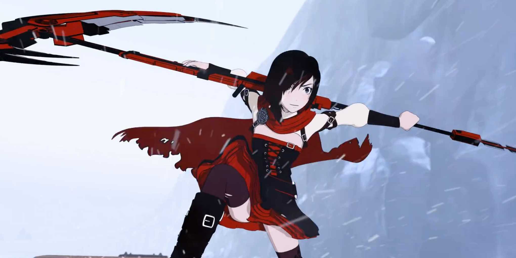 Ruby Wielding Her Scythe, Crescent Rose, in RWBY Vol 6