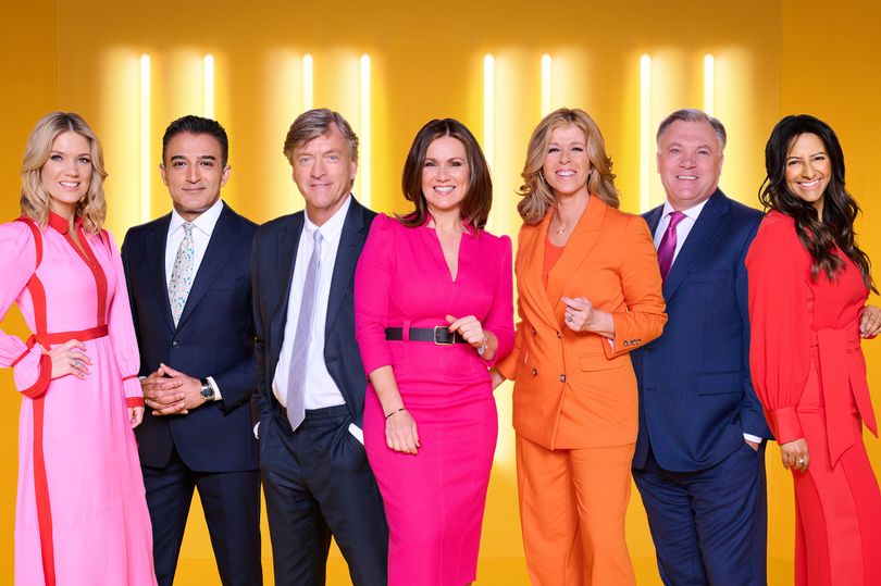 (L-R) Charlotte Hawkins, Adil Ray, Richard Madeley, Susanna Reid, Kate Garraway, Ed Balls and Ranvir Singh