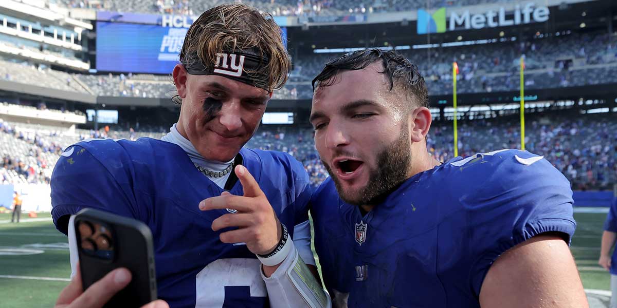 Giants' Jaxson Dart, Cam Skattebo team up for rookie feat not seen since  1980