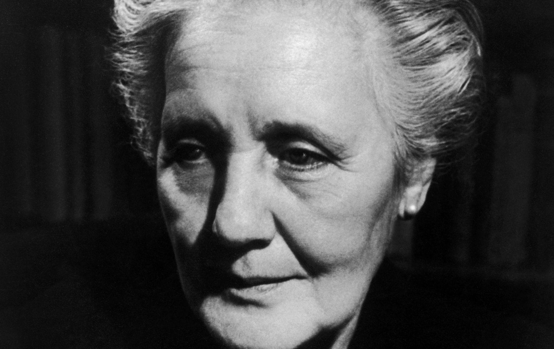 Portrait of the psychoanalyst Melanie Klein taken in the 1950s
