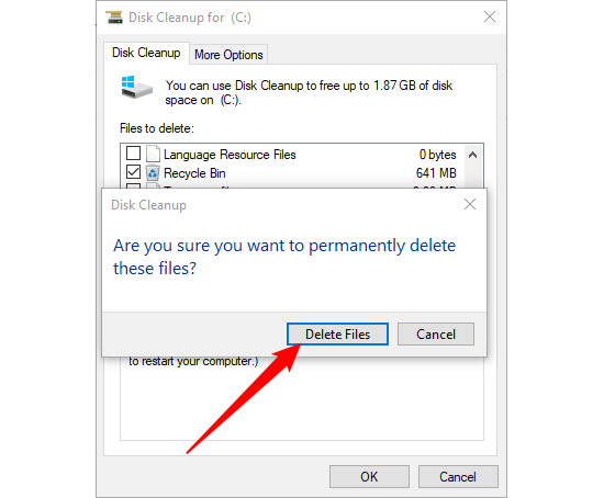 Click "Delete Files." 